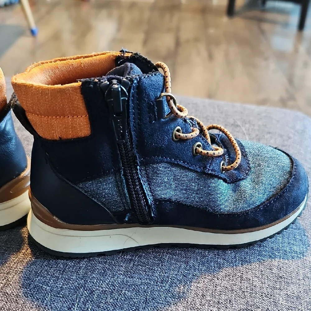 Old Navy Kids Boots slip On Zippers Size 9 Blue Brown Toddler Kids Outdoor